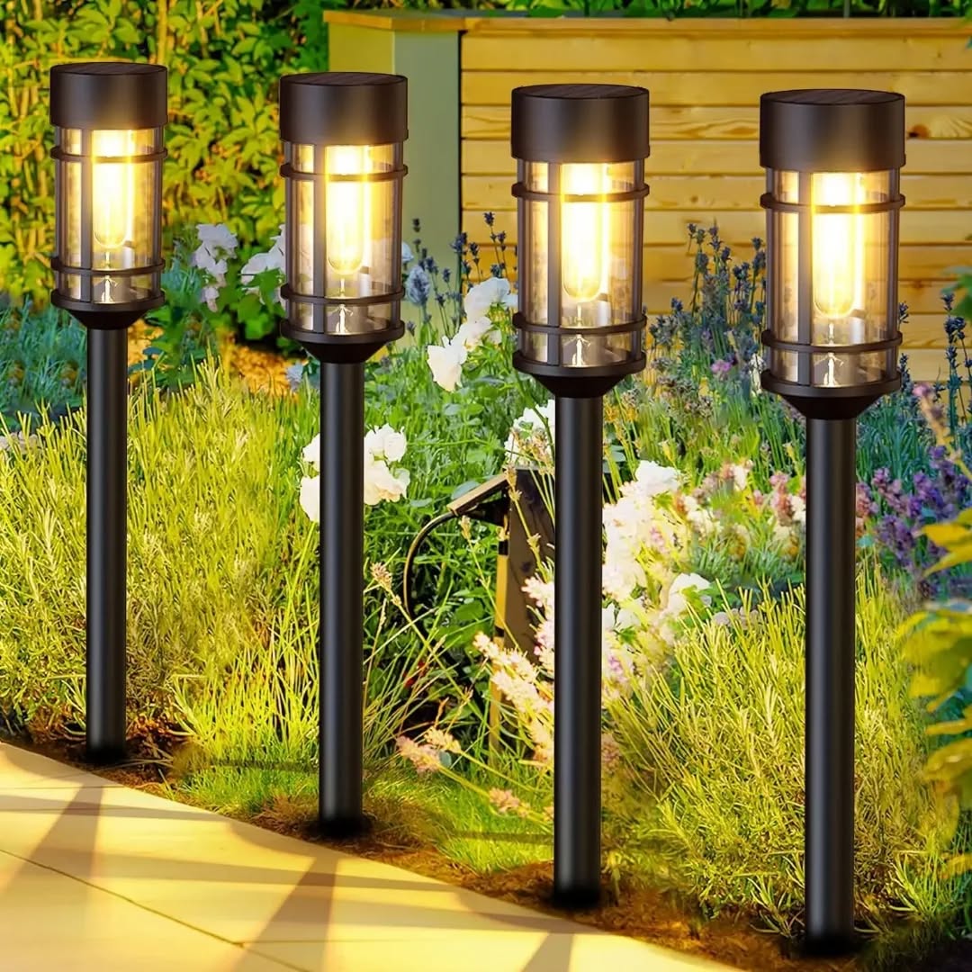 Skanto | Solhage Veibelys | Automatisk Dusk Sensor | IP65 Vanntett | Varm Hvit LED | 12t Driftstid | Sett med 2
