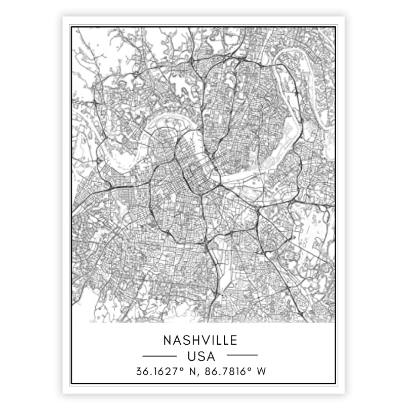Bykart over Nashville – Lerretsbilde