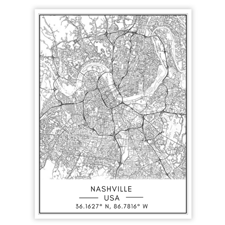 Bykart over Nashville – Lerretsbilde