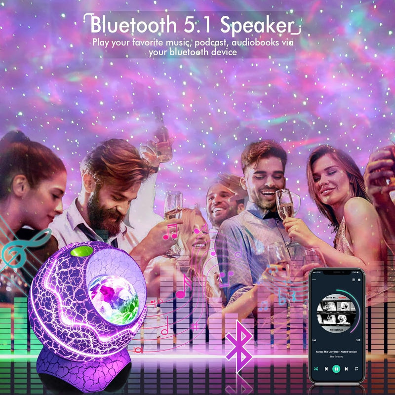 Skanto | 4 I 1 Stjerne- og Galakse-Projektor med Bluetooth Høyttaler