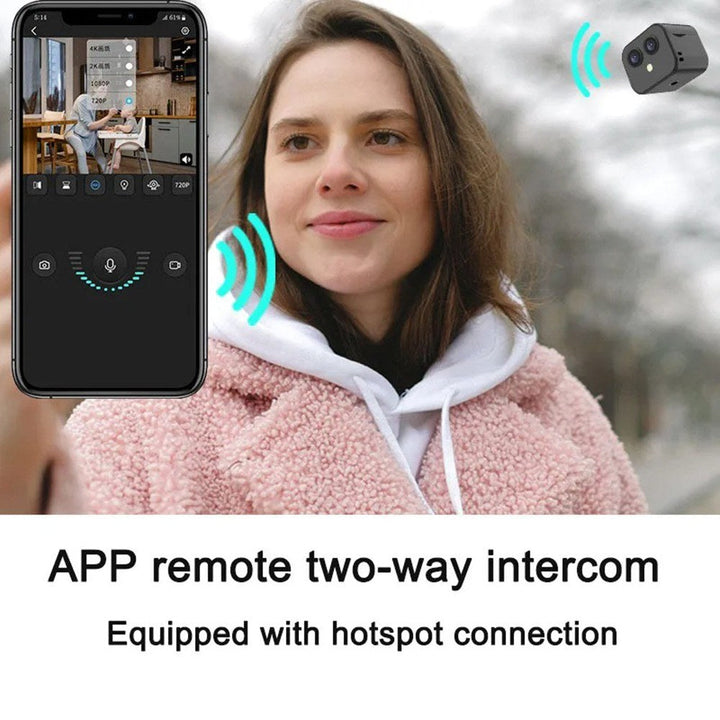 Skanto | Trådløst 4K sikkerhetskamera med 170° vidvinkel og intercom