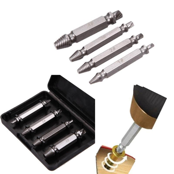 Skanto | Skadet Striplet Skruetrekkere 4Pcs/set Doblesidige Borebiter