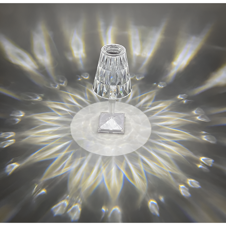 Diamond Glow - Trådløs USB Krystall Skinne Nattbord Lampe | Skanto