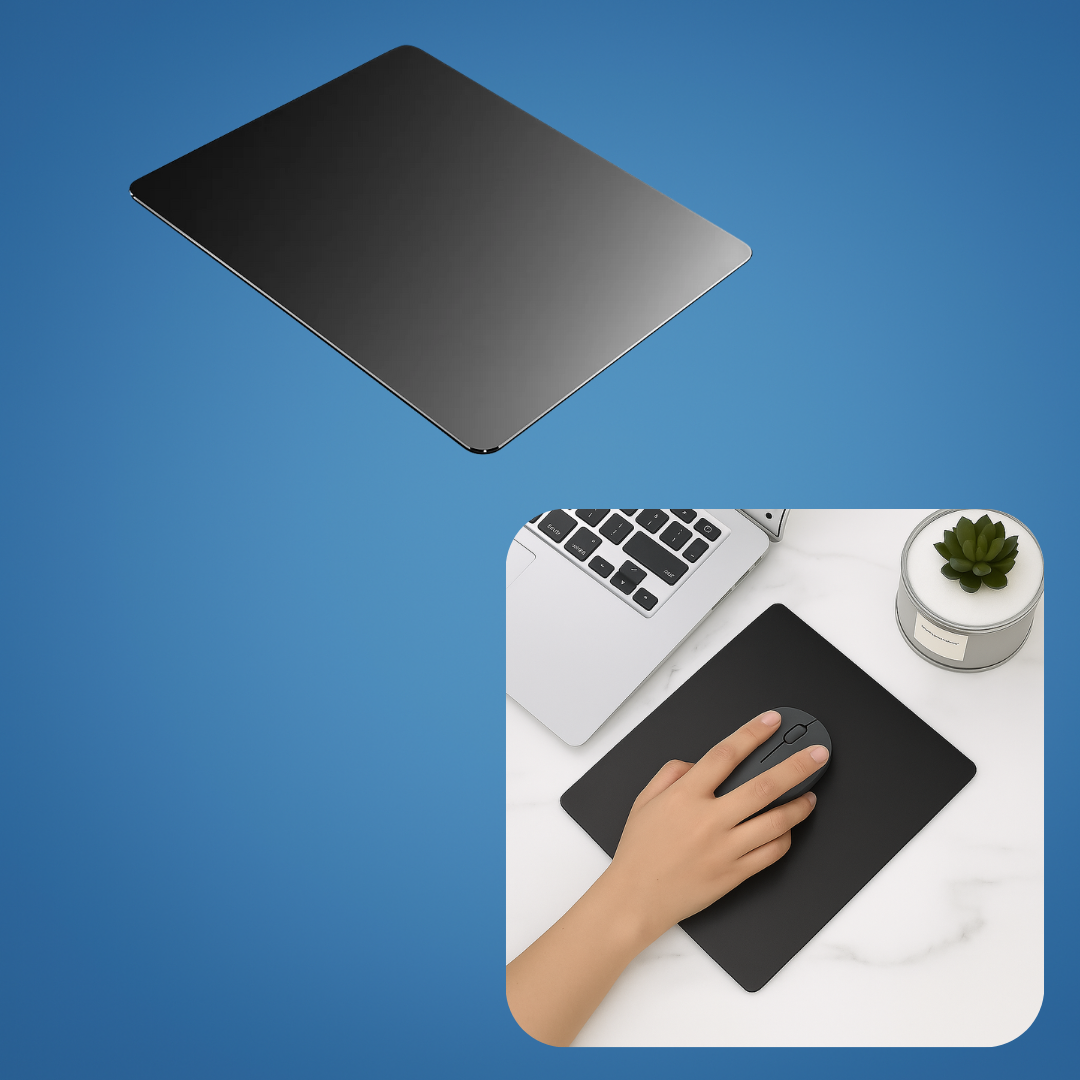 Precision Glide – Rigid Aluminium – Non-Slip Stability – Durable Easy-Clean Surface – Work & Gaming Use Skanto