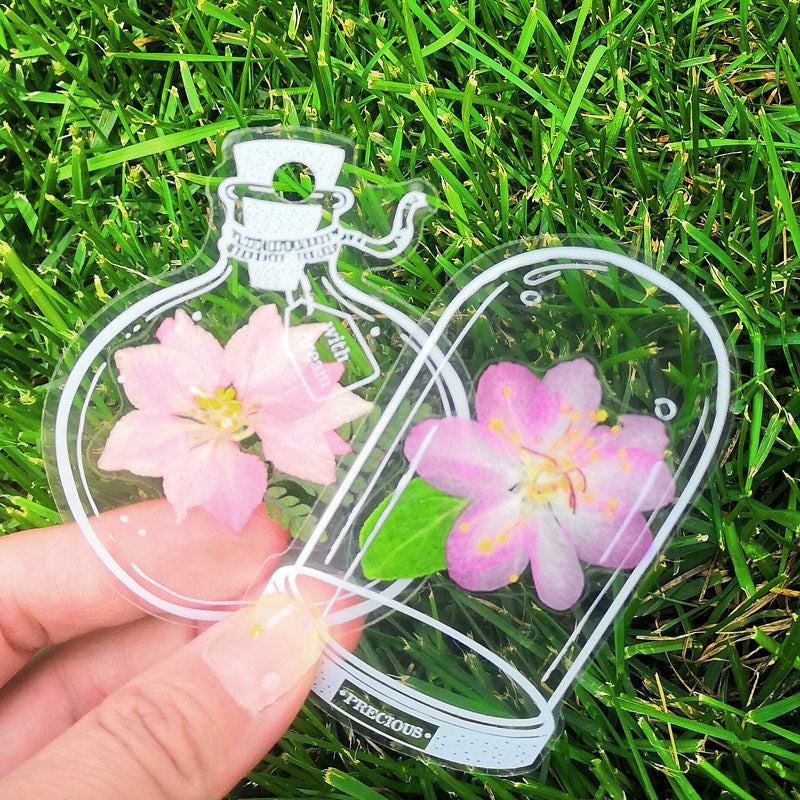 Skanto | Vakre Gjennomsiktige Tørkede Blomster Bokmerker