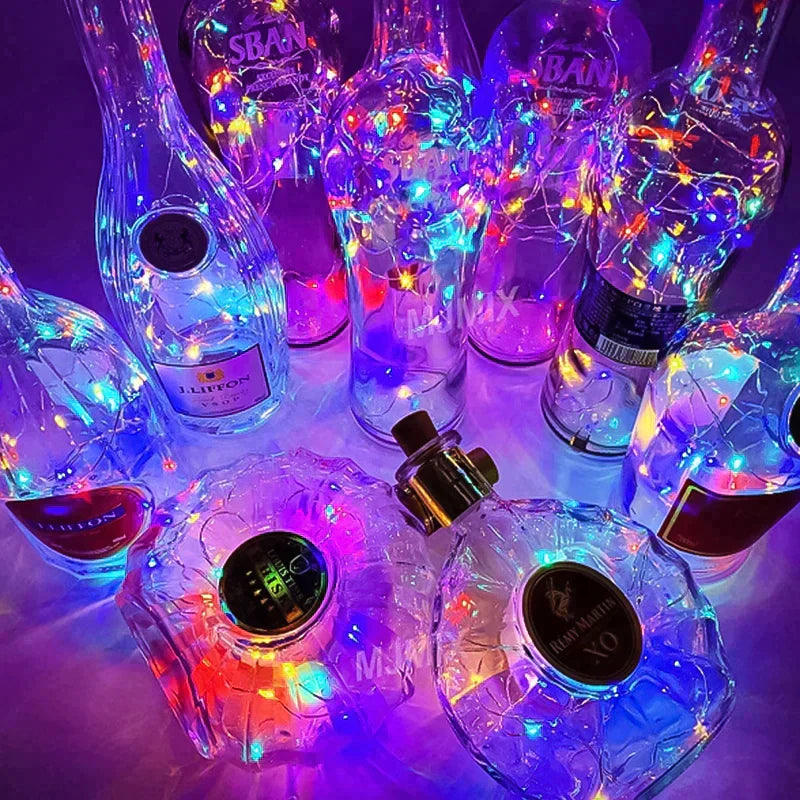 LED Vinflaske Lys Kork Natt Lys DIY Dekor Løft - Stykke | Skanto