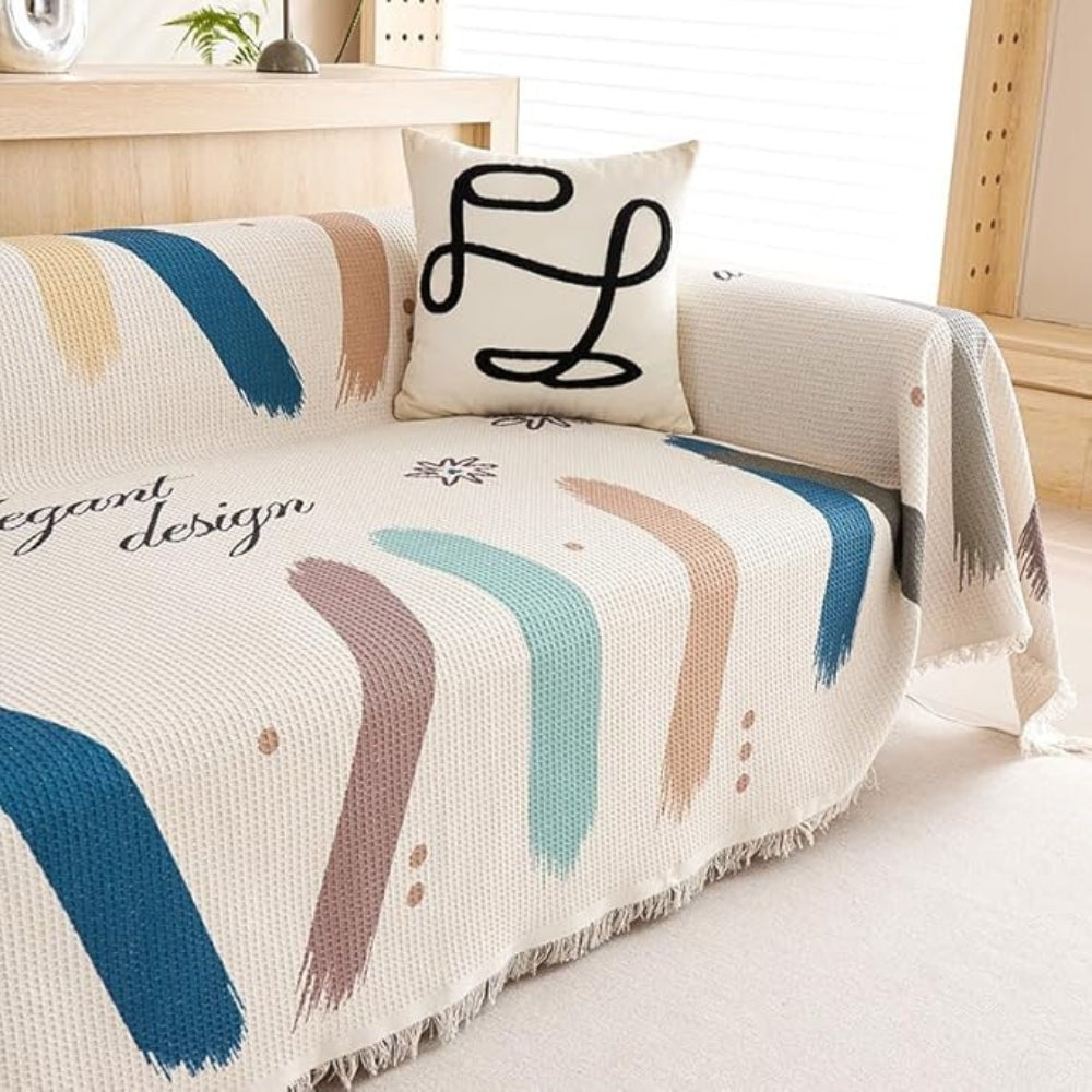 Skanto | Lumiere Abstract Tasseled Sofa Cover