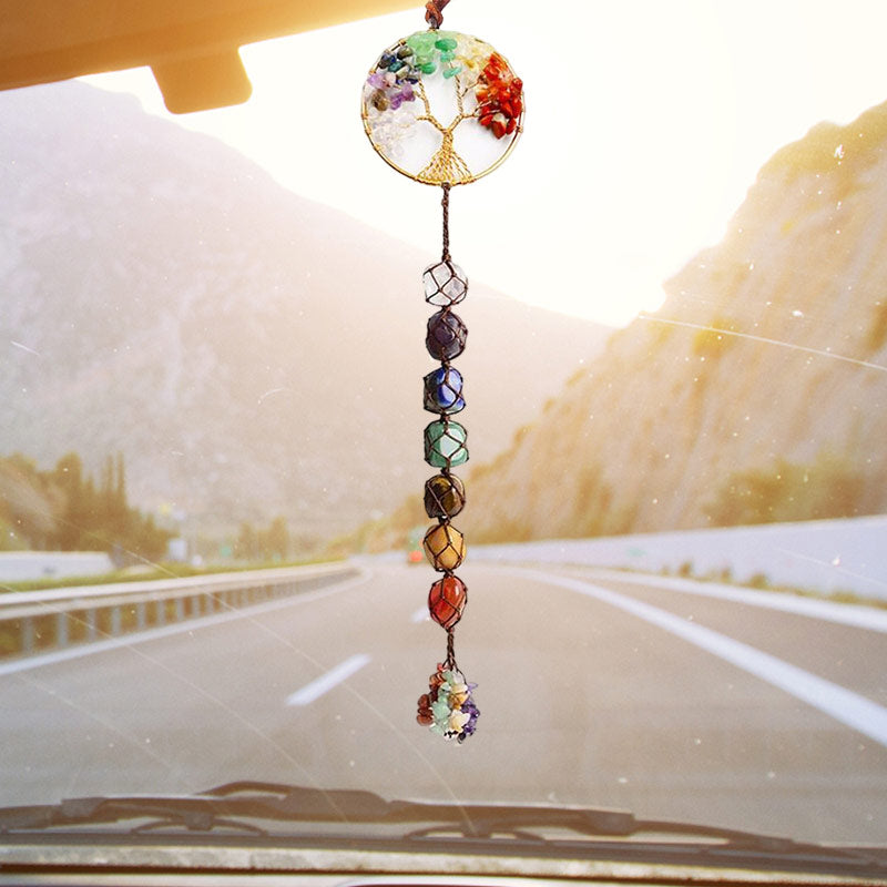 Skanto | 7 Chakra Stein Healing Crystal Livets Tre Dekorasjon