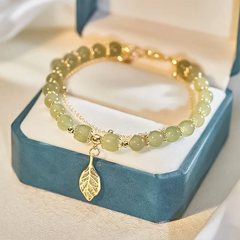 Skanto | Hetian Jade Armbånd med Blad