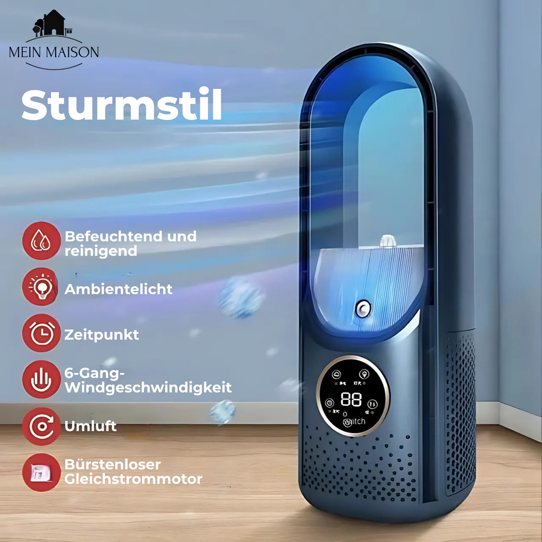 Airevo Air Cooler | Blad-løs USB Vifte | 6 Nivåer | Stille & Med Timer | Luftfukting | Skanto