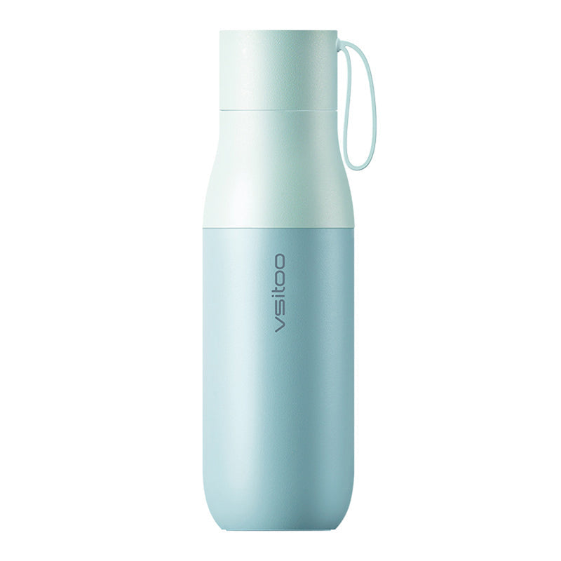 Skanto | 450ml Smart Vannflaske, med 24-timers Isolasjon, Temperaturdisplay, Vannkvalitetsdeteksjon og Magnetisk Lading, for Hjem, Kontor, Sport & Reise