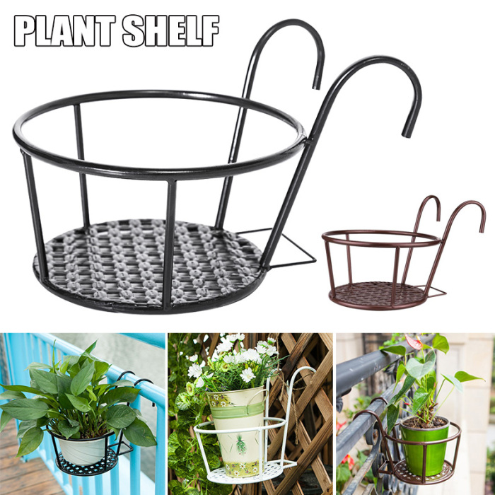 Skanto | Hengeplantekurv laget av metall – Balkong Blomsterpotte med krok for hage og terrasse