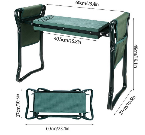 Skanto | Hage Stool med Bag – Sammenleggbar Sete og Arbeidsplass for Hagearbeid