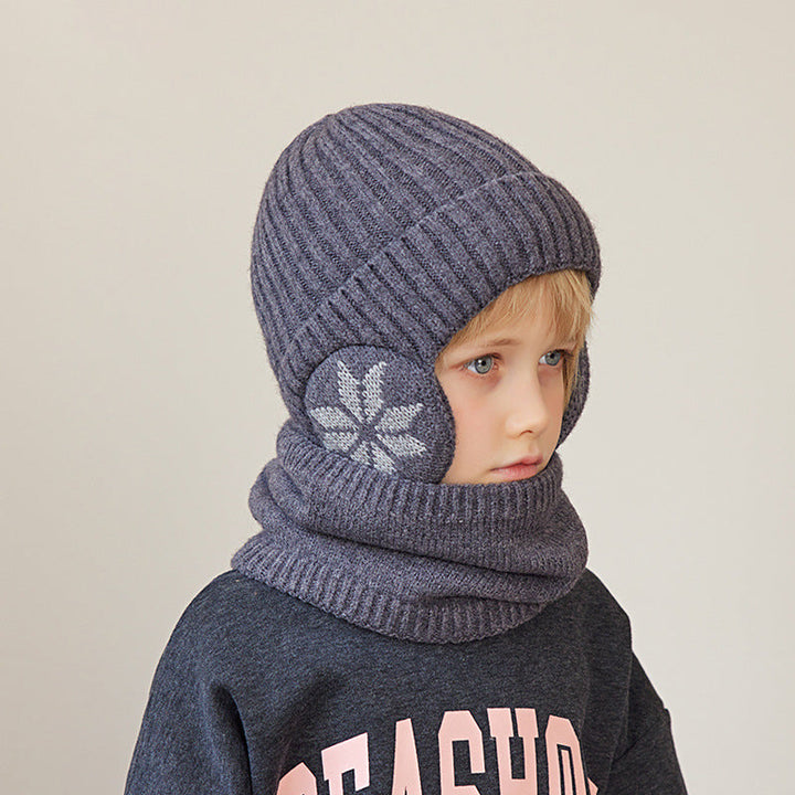 Skanto | Barne Vinter Fleece Skjerf Dress Strikket Lue