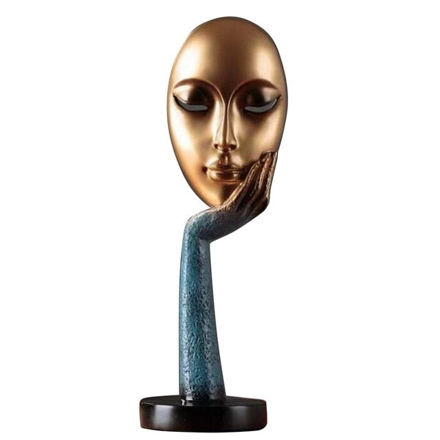 Moderne abstrakt menneskelig ansiktskunststatue | Skanto