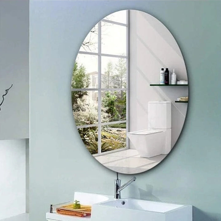 Oval rektangel speil klistremerke | Skanto