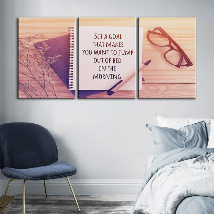 Inspirerende Kunst-Canvas Veggkunst Maleri 3 Stykker