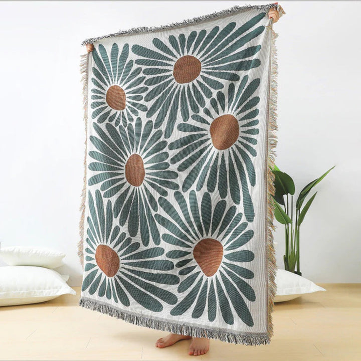 Skanto | Floral Daisy Woven Throw Blanket