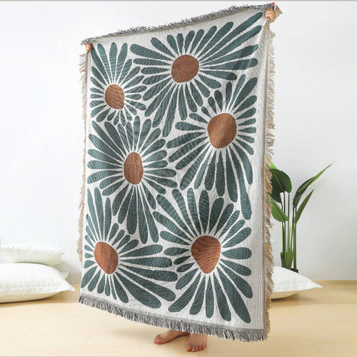 Skanto | Floral Daisy Woven Throw Blanket