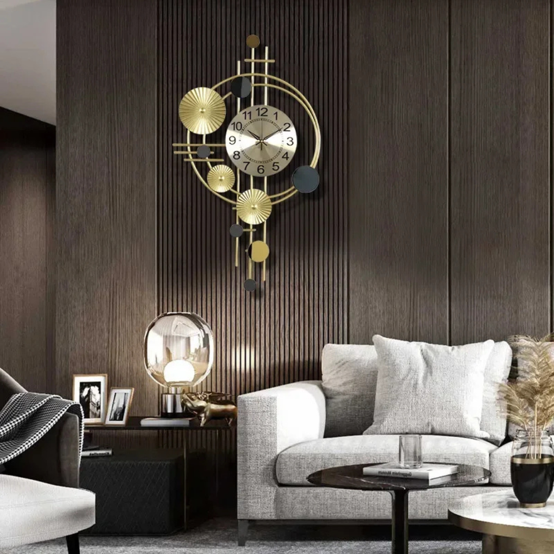 Skanto | Vornix | Stor moderne veggklokke – Elegant metalldesign for stue eller kontor