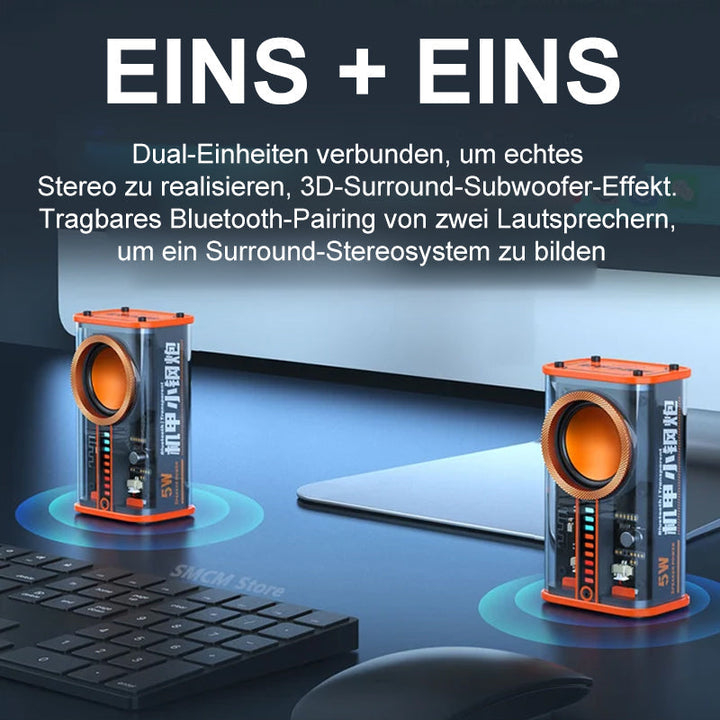 Transparent trådløs Mecha Bluetooth-høyttaler | Skanto