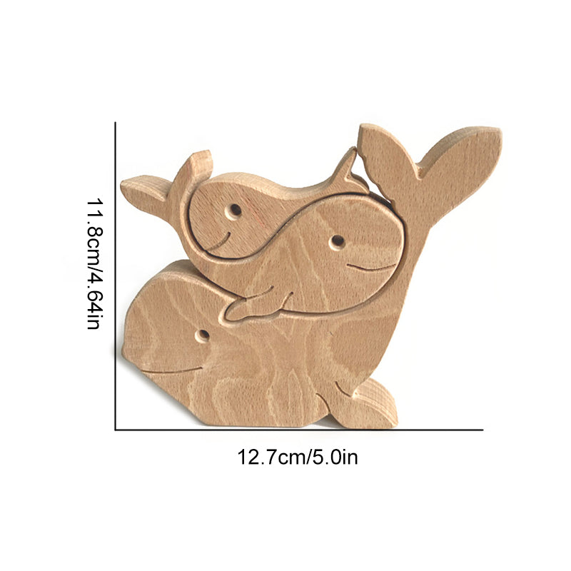 Skanto | Søtt dyrefamilie ornament, tre puslespill figur - 🎁Kjærlighetsgave