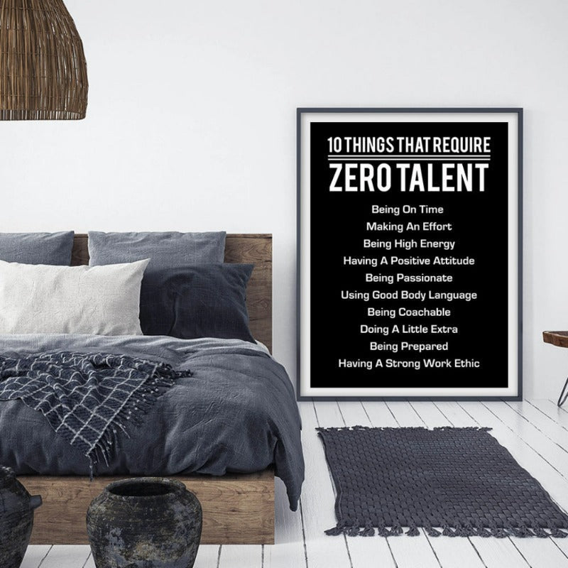 10 Things That Require Zero Talent Posters Canvas Painting Wall | Skanto