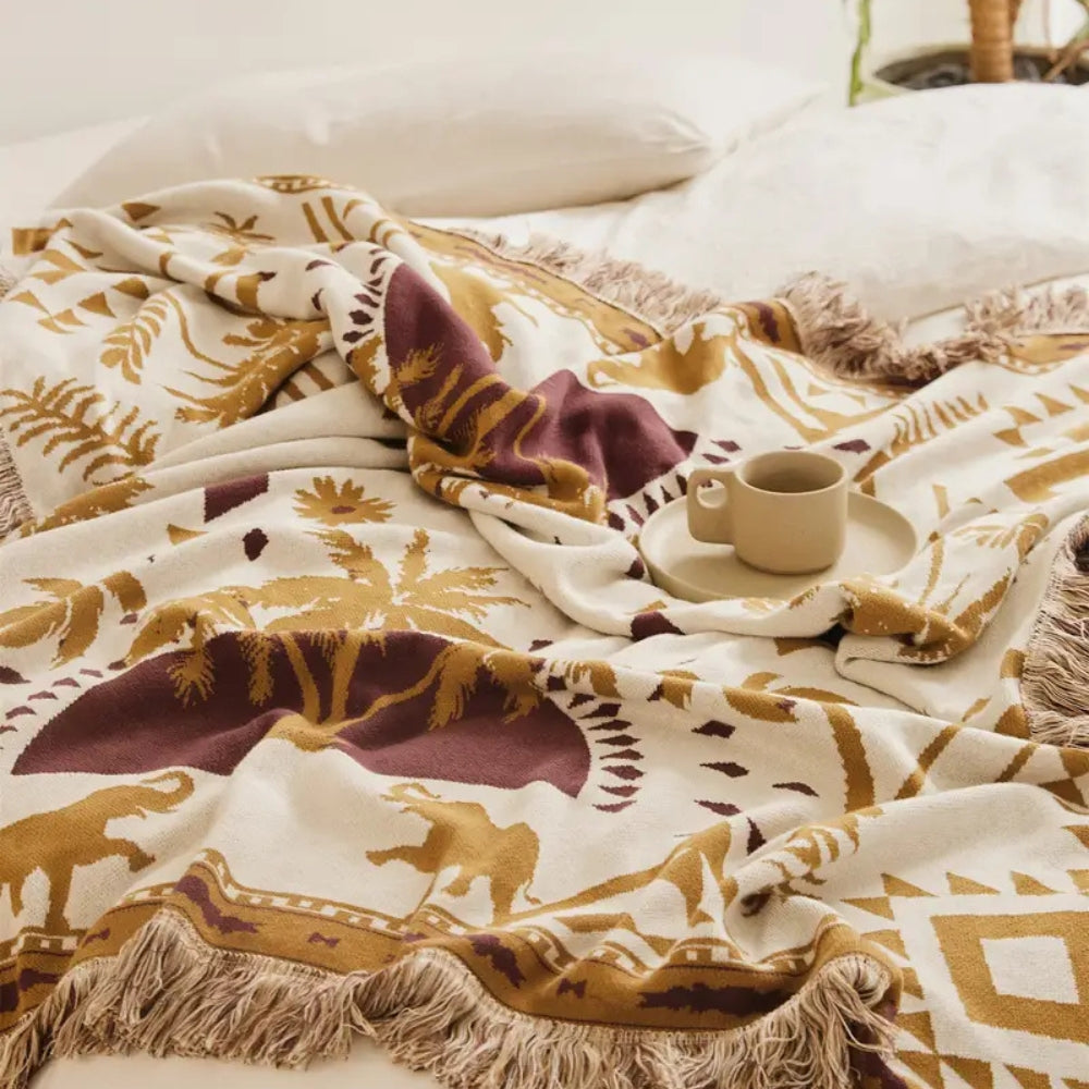 Skanto | Azura Boho Geometrisk Strikket Teppe