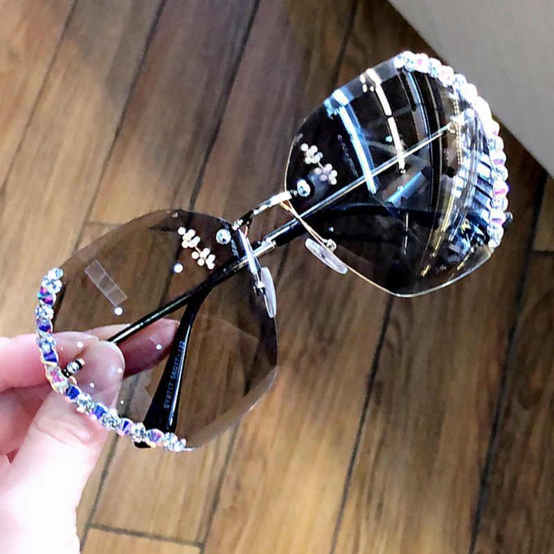 Rimless solbriller med krystall | Skanto