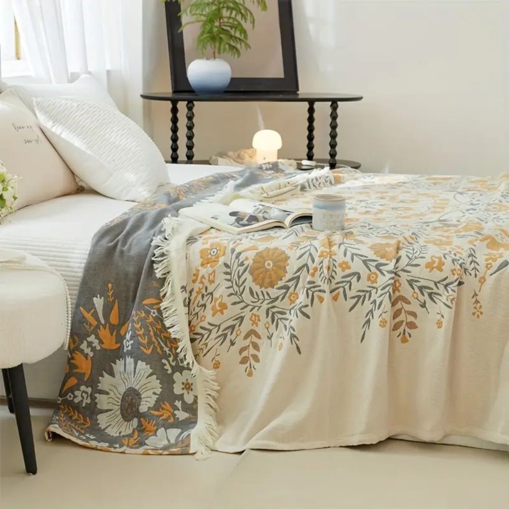 Skanto | Versailles-Inspirert Reversibel Blomsterpledd