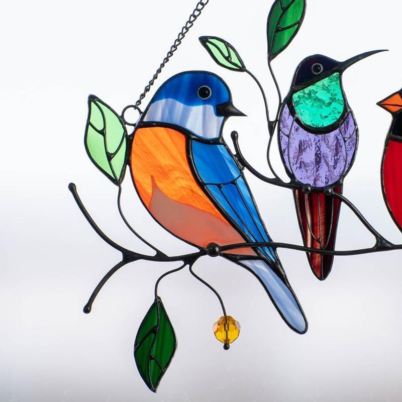 Fugler Flekket Glassvindu Henge 🐦 | Skanto