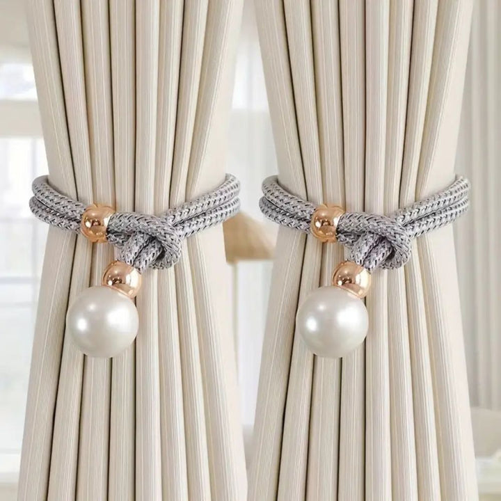 Skanto | Lyst Perle Gardin Snor Tilbake | 2 Pcs Sett