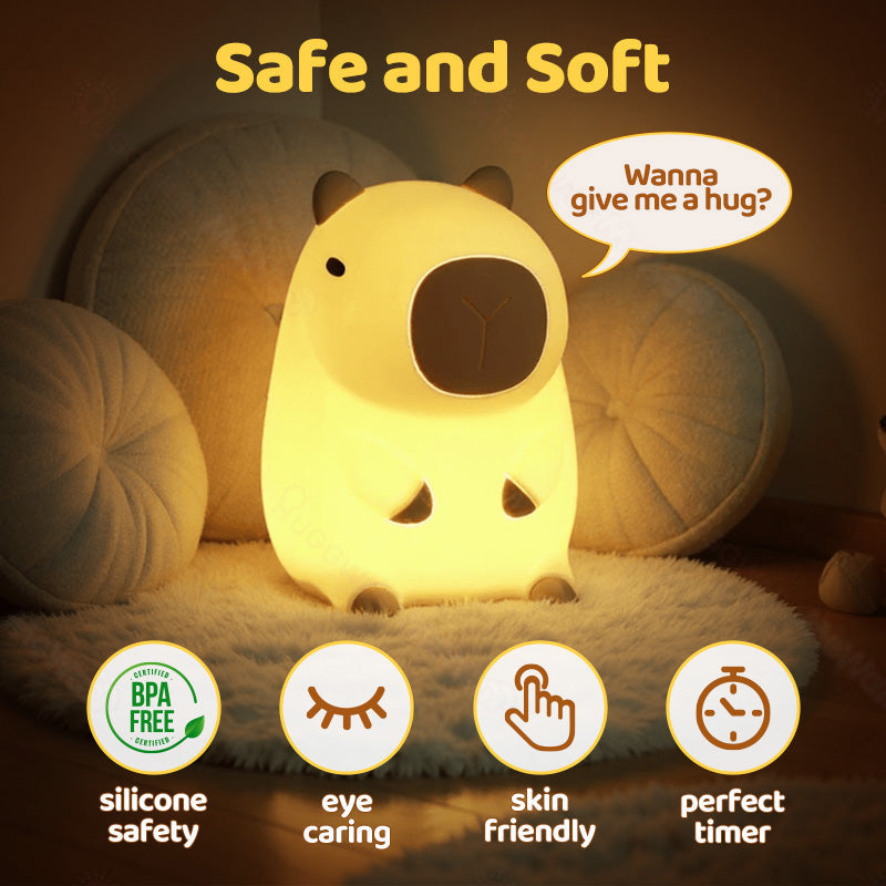 Skanto | SquishBara | Capybara Squishy Nattlys Ideell gave for alle aldre