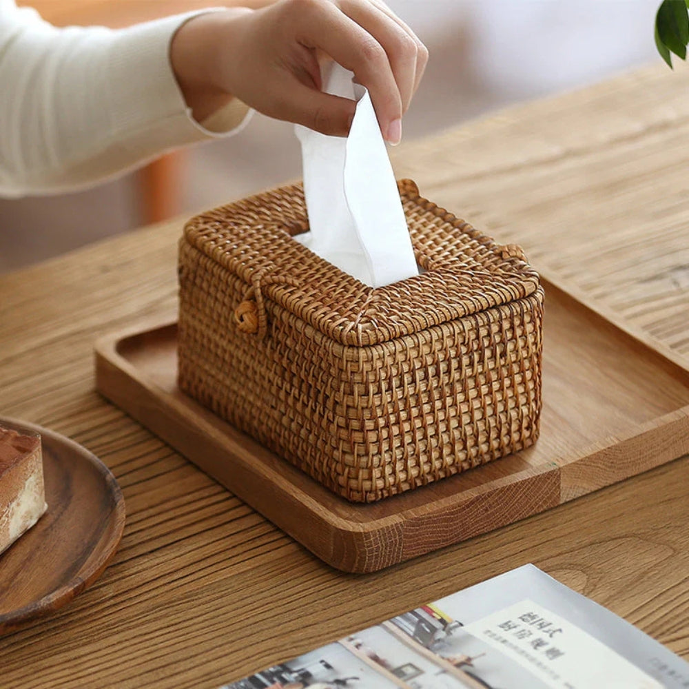 Woven Rattan Tissue Holder | Skanto