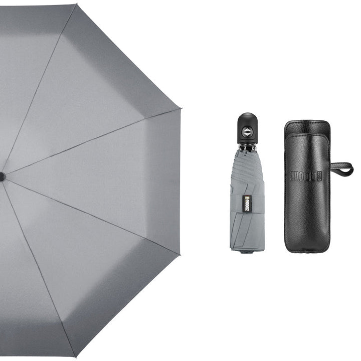 Skanto | Super Portable Auto Åpne/Lukke Vindresistent Paraply med 12 Ribber, 5-Fold & Ergonomisk Håndtak