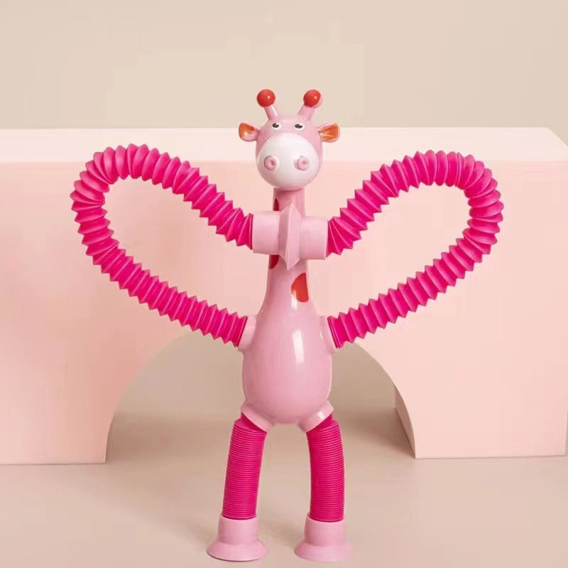 Teleskopisk Sugekop Giraff Leketøy | Skanto