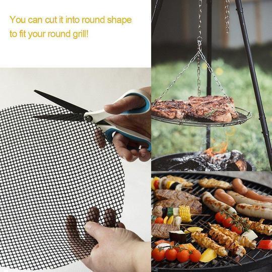 Skanto | Teflon Non-stick BBQ Grill Mesh Mat for gjenbrukbar rengjøring