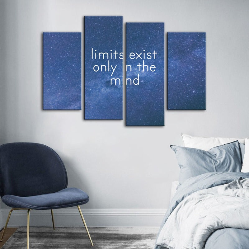 4-delt Galaxy Motivasjon - Lerret Veggkunst Maleri | Skanto