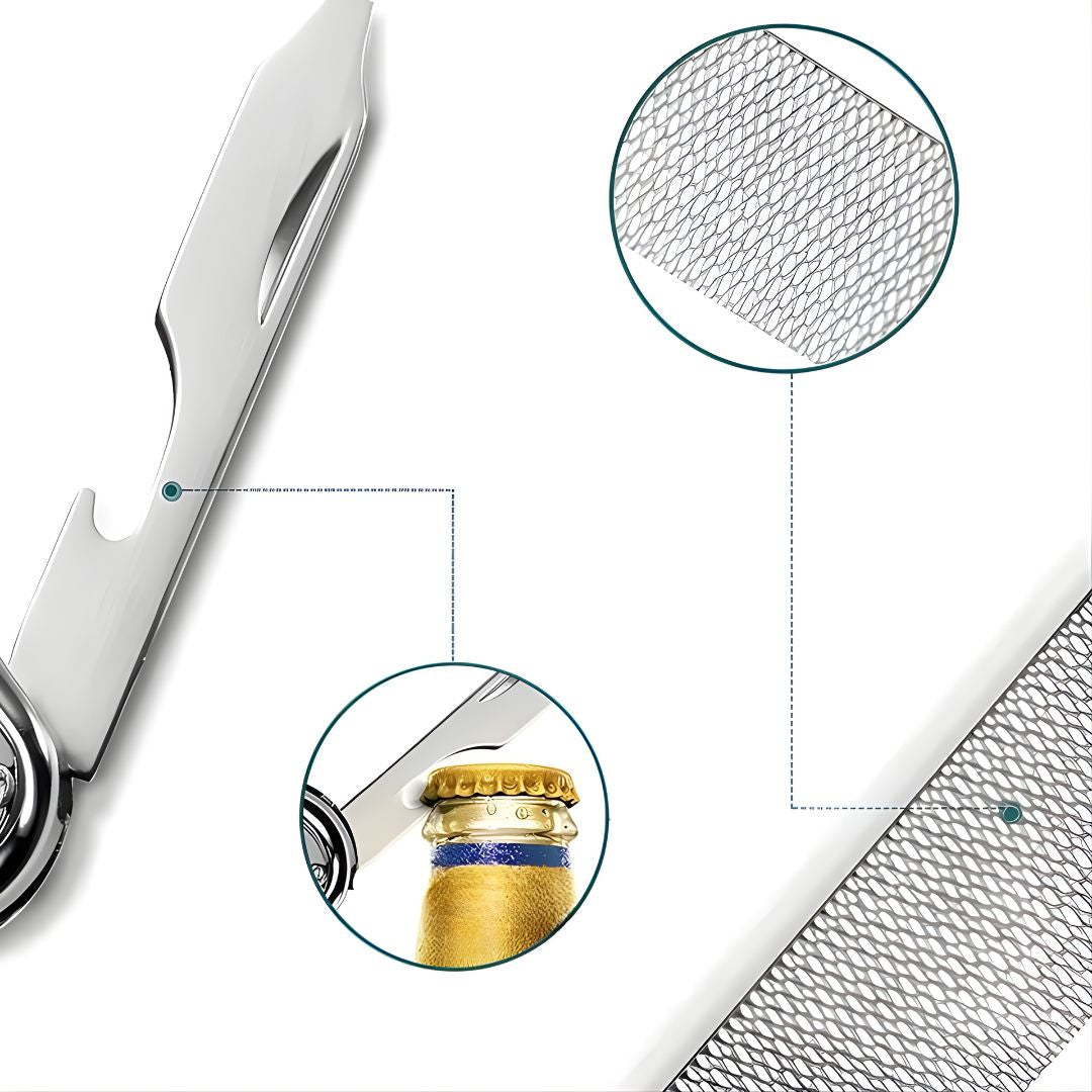 Funksjon Nail Clipper Tool – 6-i-1 Grooming Gadget – Premium Rustfritt Stål – Kompakt Reisebærer for Travle Profesjonelle Skanto