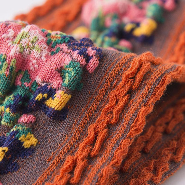 Skanto | Vintage sokker med blomsterbroderi (5 par)