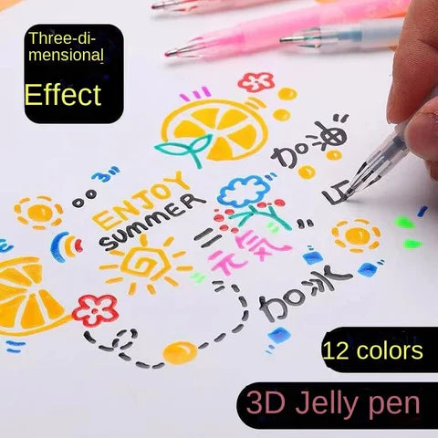 Skanto | Fargerik Gel Penn Sett for Kreative 3D Kunstverk