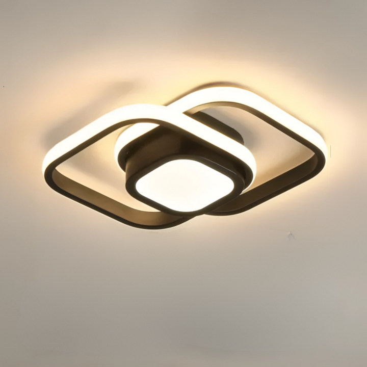 Moderne LED-taklampe 18 W | Kreativt design med 2 ringer | Energiøkonomisk belysning for stue og kontor 24 cm