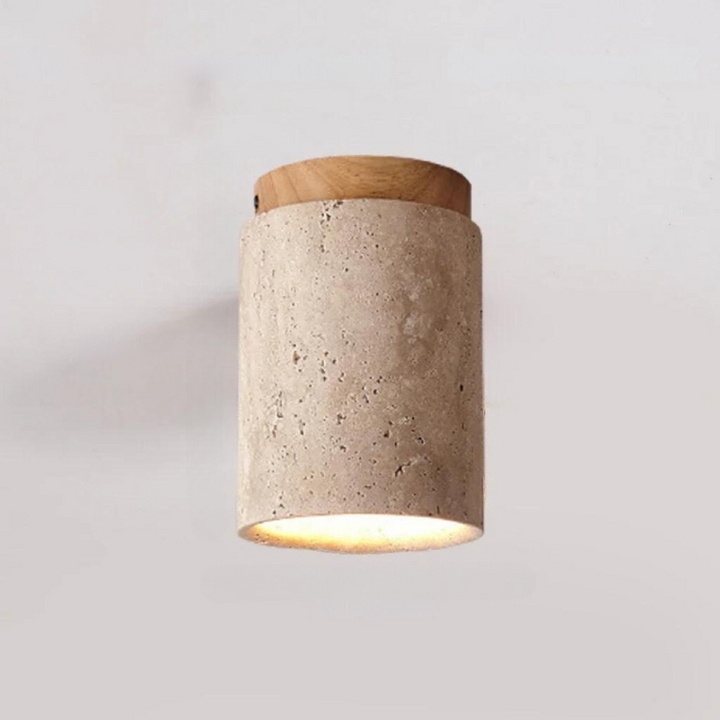 ÉclatPierre - Elegant Travertin Innfelt LED Lampe Skanto