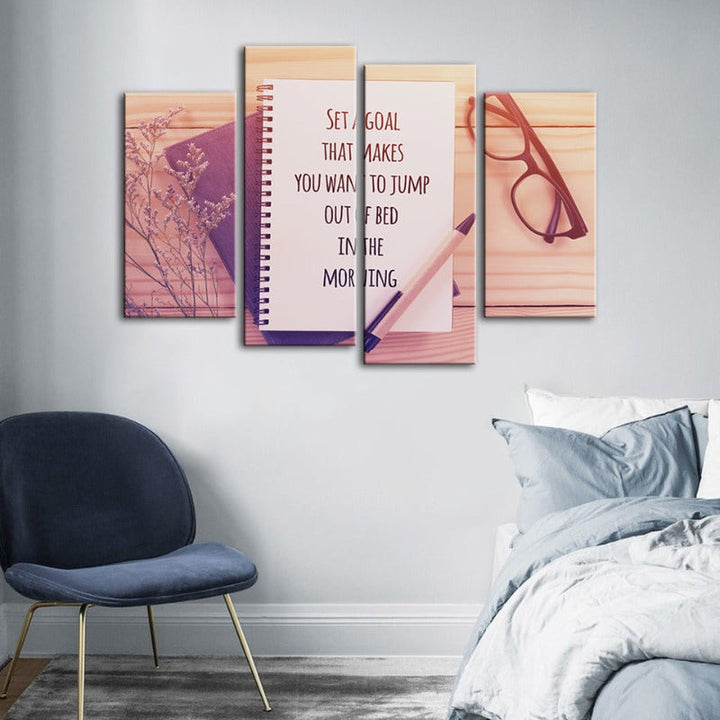 4-delt inspirerende kunstverk - lerret veggkunst maleri | Skanto