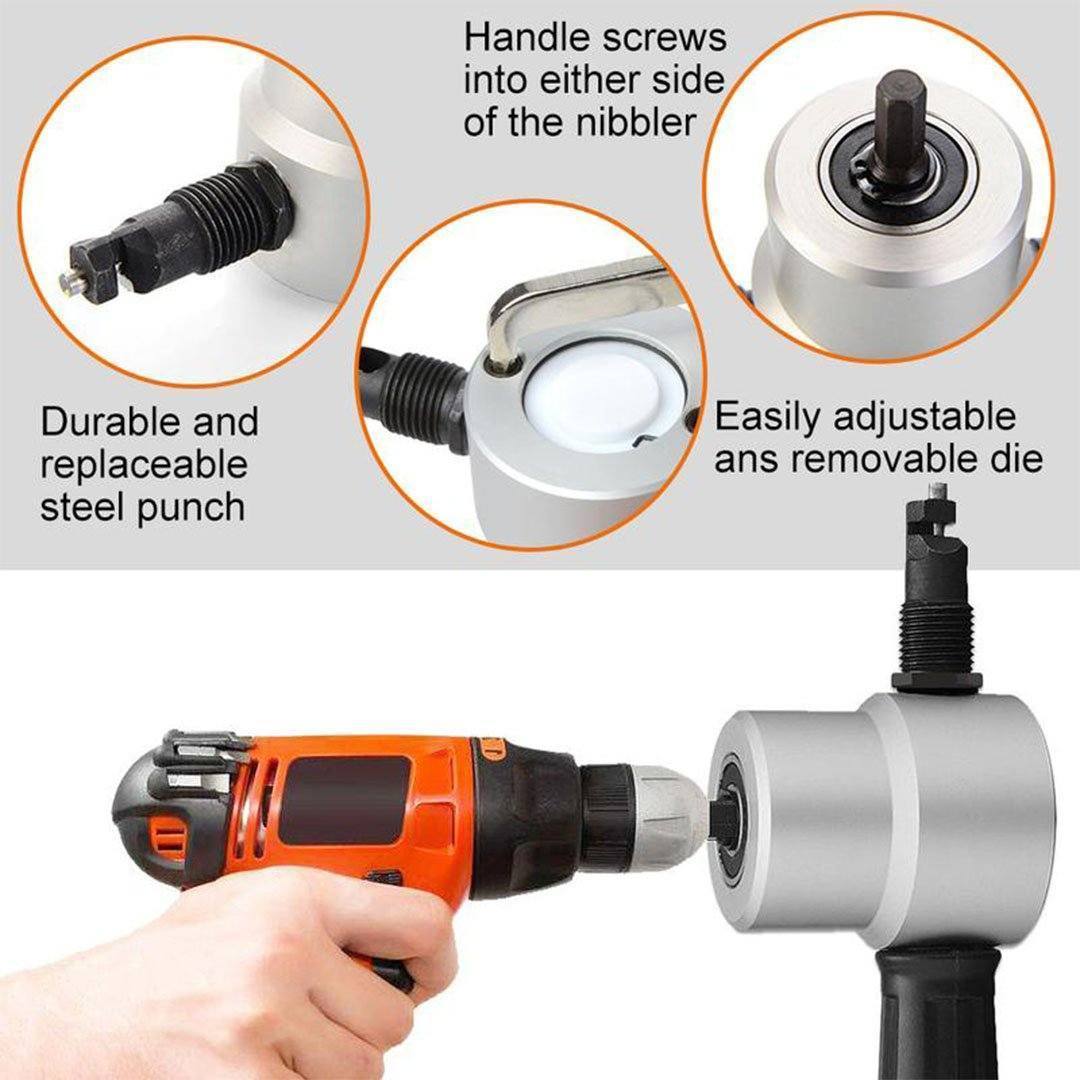 Skanto | Nibbler Cutter Drill Attachment Dobbel Hode Metallplate