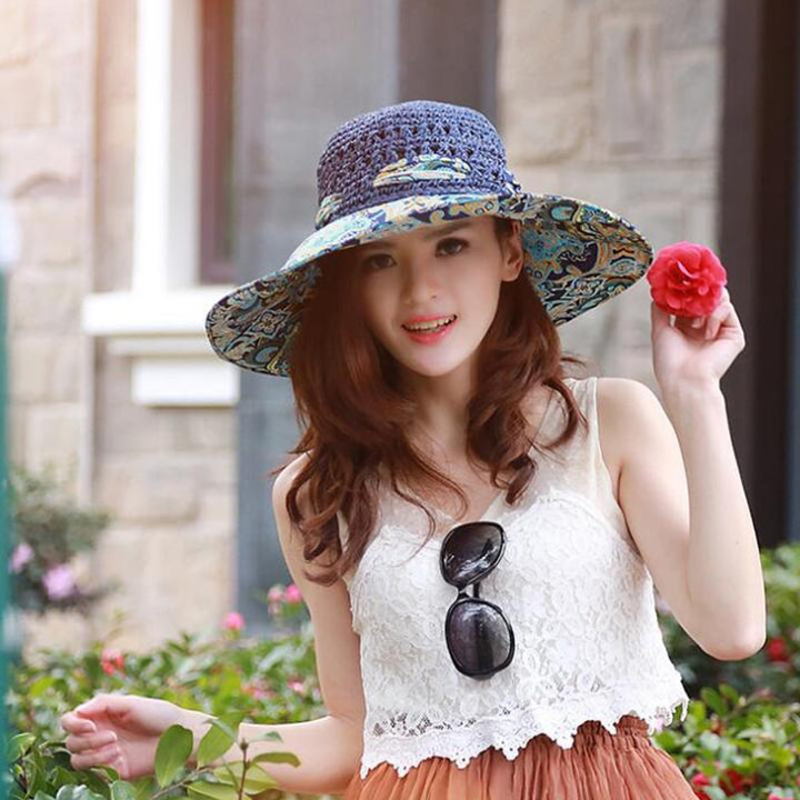 Skanto | Fashion Hollow Printed Sun Hat