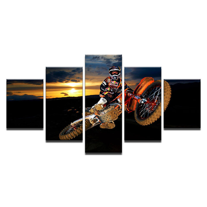 Motorbike Soaring 5 deler - lerret veggkunst maleri