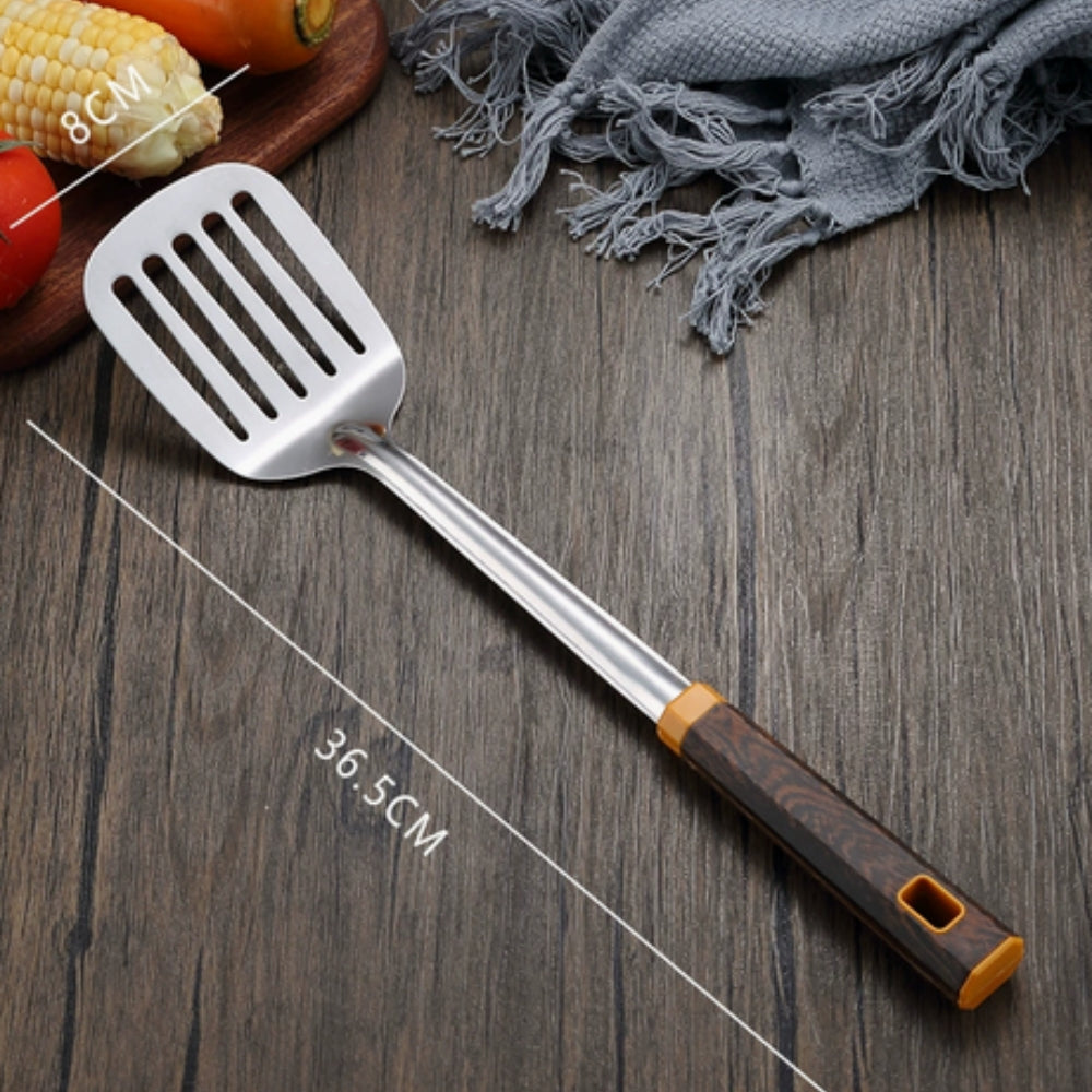 Skanto | Wood Grain Rustfritt Stål Kjøkkenutstyr | 6pcs Sett