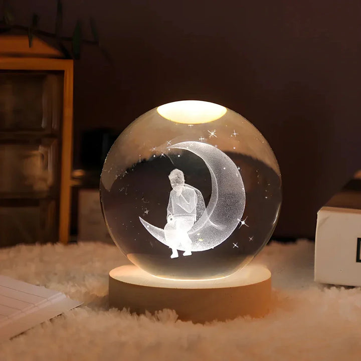 Skanto | LED Nattlys med 3D Krystallkule