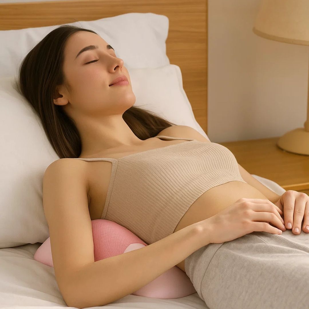 SpineEase | Lumbal støtte minneskum pute – Rygg smerte lindring – Pustende trekk – Ergonomisk søvn hjelp Skanto